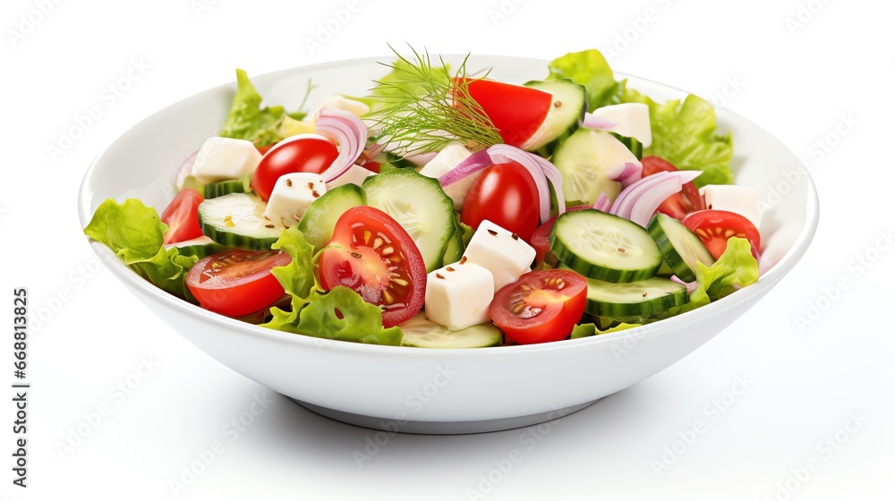 vegetable salad white background Generate AI vegetable salad white background Generate AI