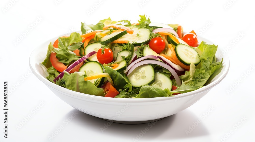 vegetable salad white background Generate AI 