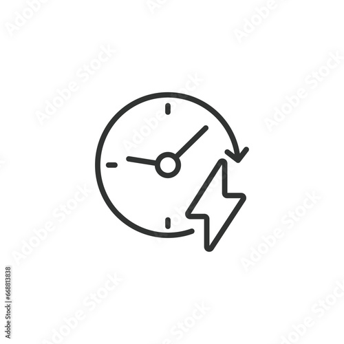 Fast time line icon. Time, Clock, Quick, Speed, Rapid, Accelerate, Editable stroke. Vector illustration isolated.