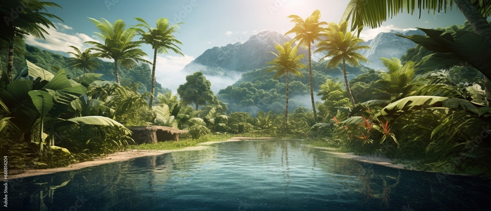 Nice tropical place created with artificial intelligence
