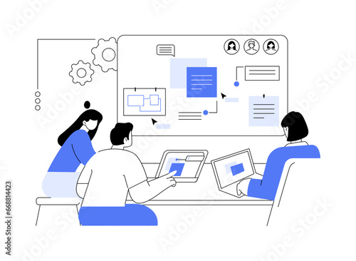 Online whiteboard abstract concept vector illustration.
