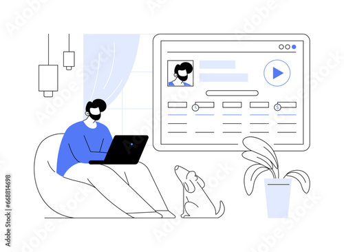 Time tracking software abstract concept vector illustration.
