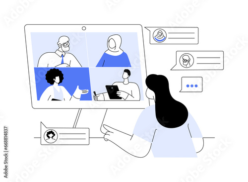 Team chat abstract concept vector illustration.