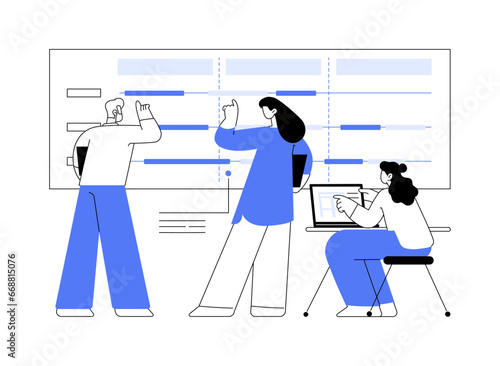 Project timeline abstract concept vector illustration.