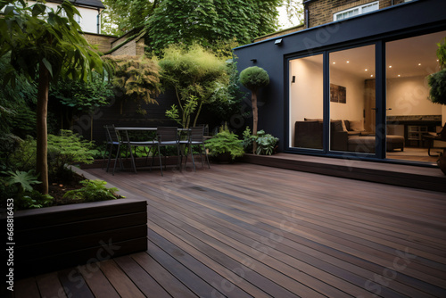  a back garden patio area © Riverland Studio