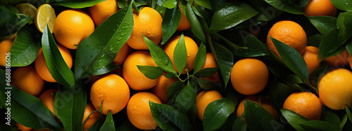 fresh orange fruits with leaves