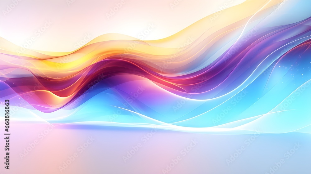 Glowing, colorful waves on a white background. Abstract wavy background. Glowing, colorful waves on a white background. Abstract wavy background.