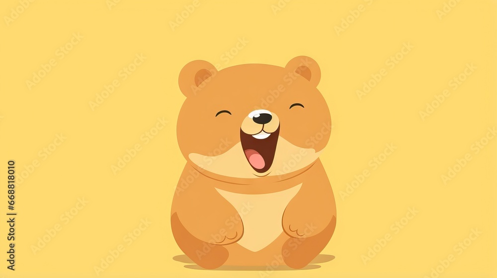 a brown bear with its mouth open and its tongue out. generative ai a brown bear with its mouth open and its tongue out. generative ai