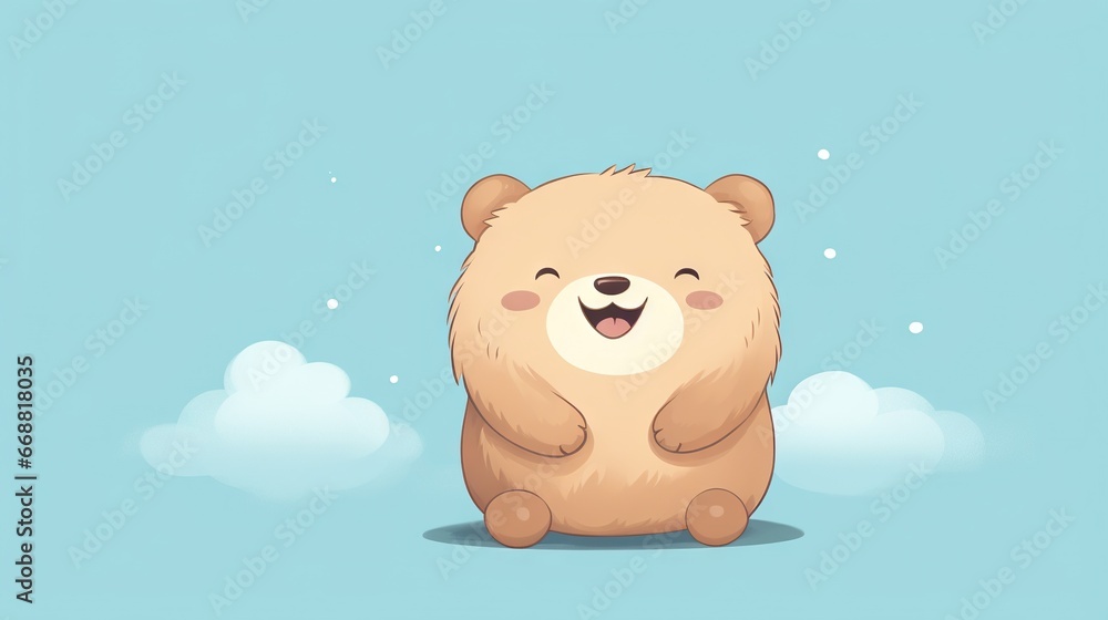 a brown bear sitting on top of a cloud filled sky. generative ai a brown bear sitting on top of a cloud filled sky. generative ai