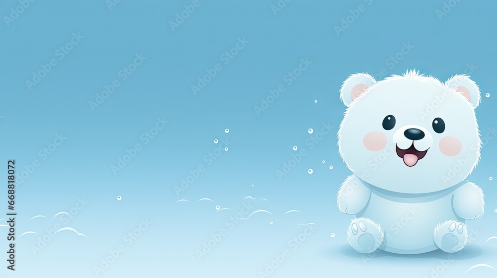 a white teddy bear sitting on top of a snow covered ground. generative ai a white teddy bear sitting on top of a snow covered ground. generative ai
