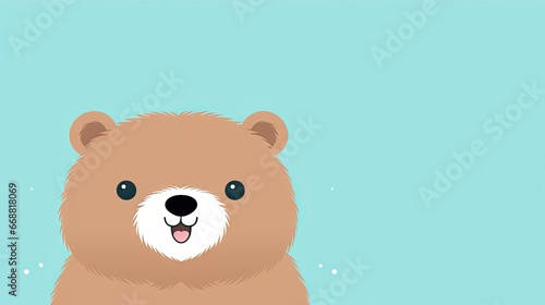  a brown bear with a blue background and a green background. generative ai