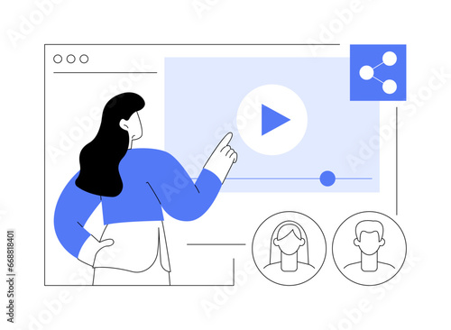 Share videos isolated cartoon vector illustrations.