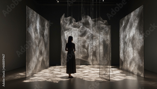 Installation art piece that uses light and shadow to evoke a sense of mystery and wonder.