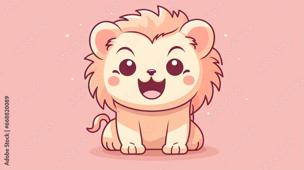 a cartoon lion with big eyes and a smile on its face. generative ai a cartoon lion with big eyes and a smile on its face. generative ai