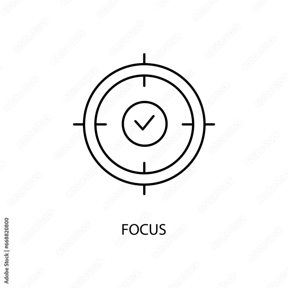 Focus concept line icon. Simple element illustration. Focus concept outline symbol design. Focus concept line icon. Simple element illustration. Focus concept outline symbol design.