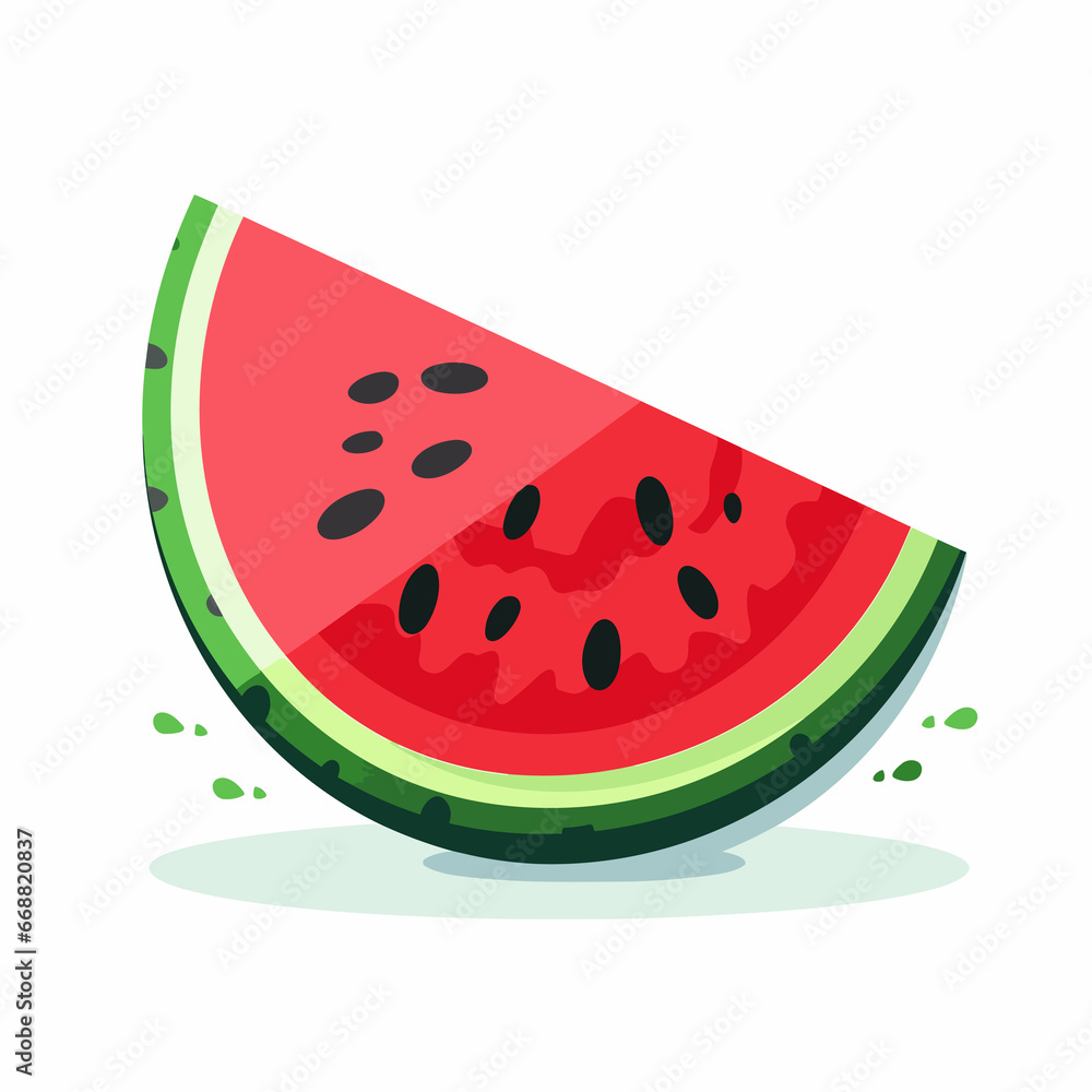 watermelon flat illustration on a white background watermelon flat illustration on a white background