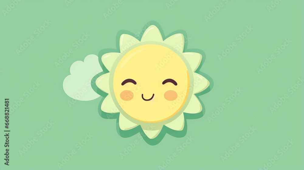  a cartoon sun with a smile on it's face.  generative ai