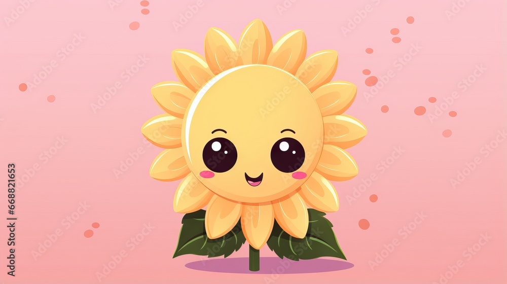 a cartoon sunflower with a big smile on its face. generative ai a cartoon sunflower with a big smile on its face. generative ai