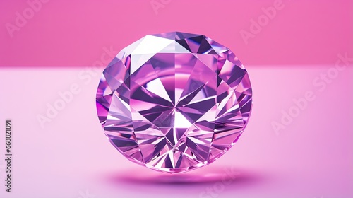  a pink diamond on a pink and pink background with a pink background. generative ai