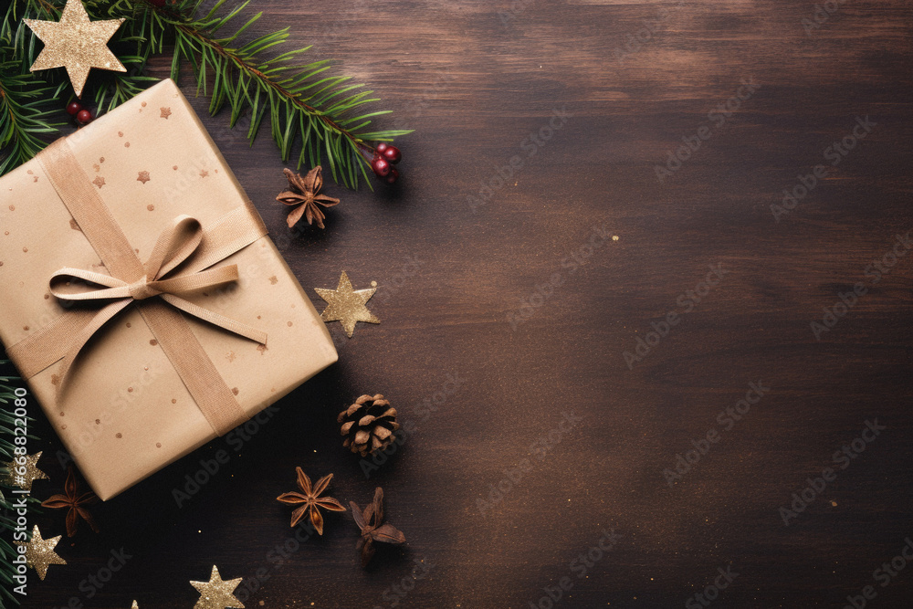 Christmas gift box and christmas tree. Christmas gift box and christmas tree.