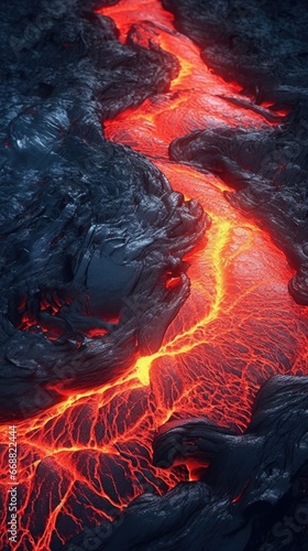 volcano with magma