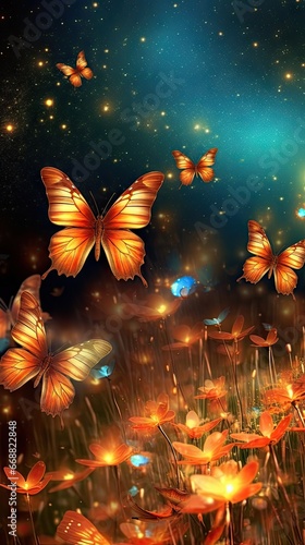colorful butterflies background