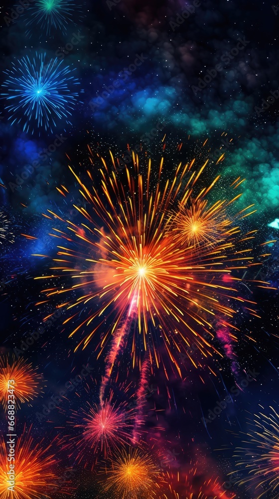 Fototapeta premium colorful firework burst