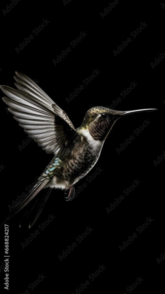 Fototapeta premium beautiful hummingbird on the black background