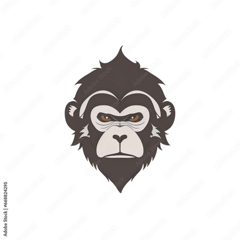 Monkey head logo PNG image transparent background