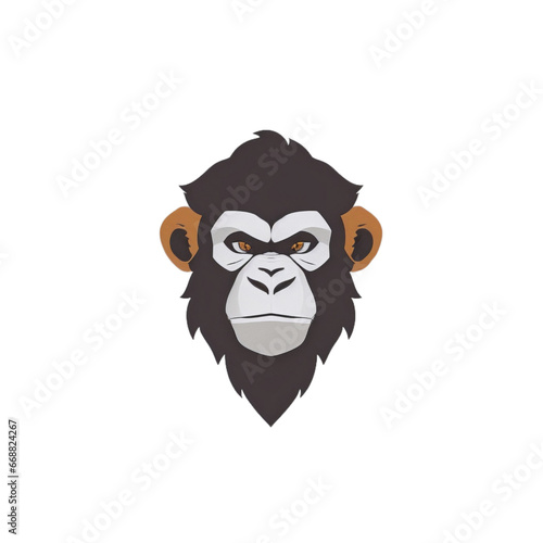 Monkey head logo PNG image transparent background