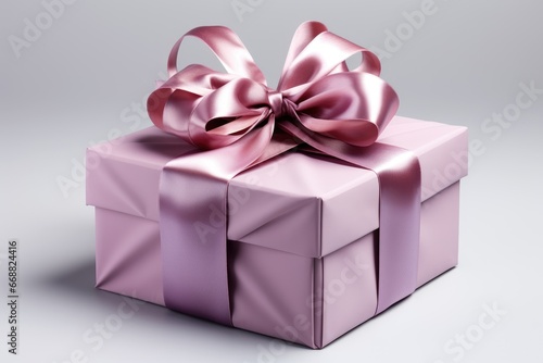 Gift box with satin ribbon and bow professional photography 