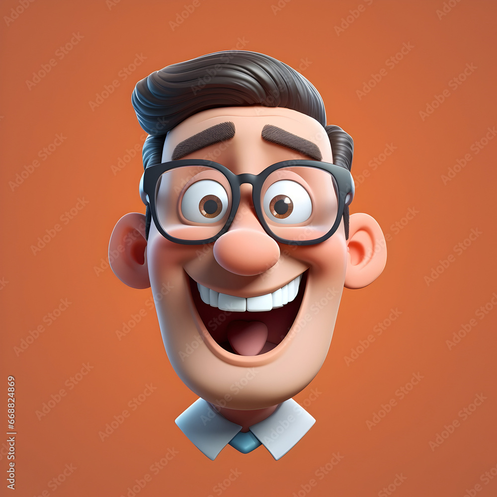 Obraz premium Isolated 3D Rendered cartoon icon of a young happy boy, cute cartoon style boy with smile