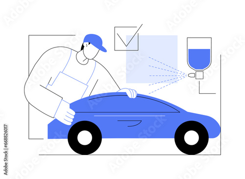 Automotive painting check abstract concept vector illustration.