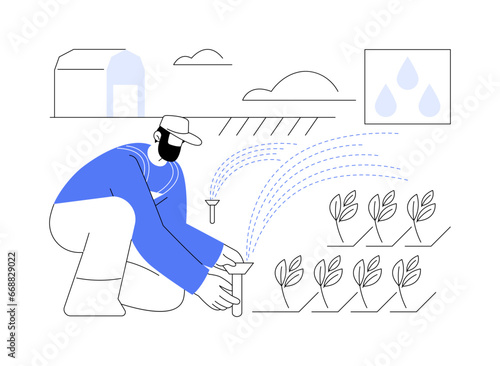 Sprinkle irrigation systems abstract concept vector illustration.