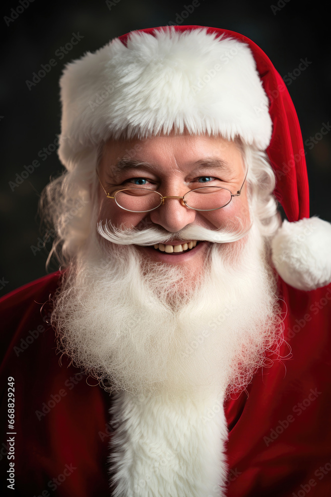 Extreme close-up of a smiling Santa Claus Extreme close-up of a smiling Santa Claus