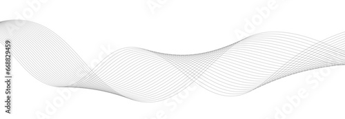 Modern Background with Black Wavy Lines.