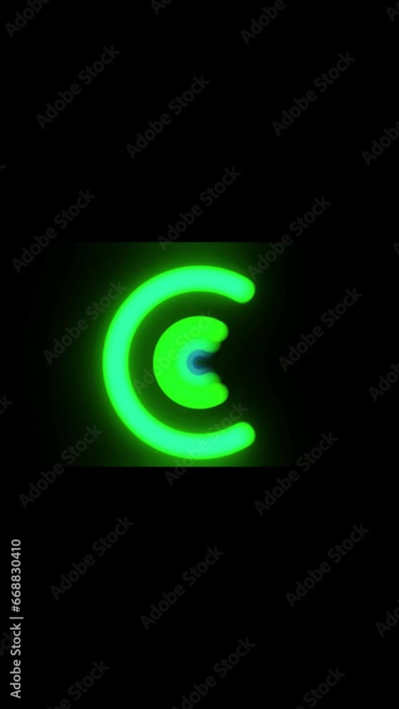 Abstract motion graphic design of green round circle light rotating in loop animation