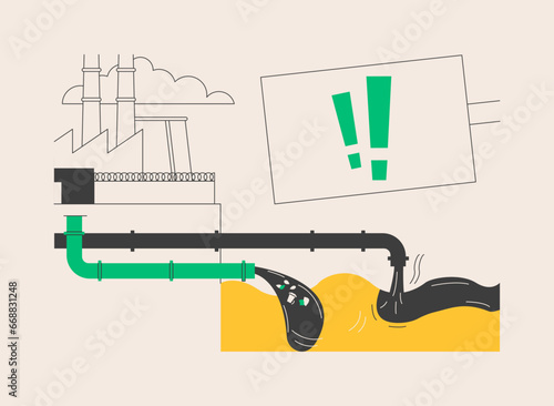 Water pollution abstract concept vector illustration.
