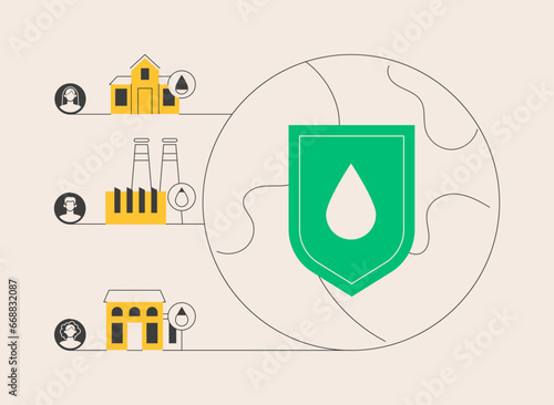 Water consumption abstract concept vector illustration.