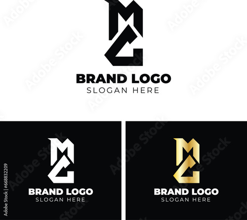 Creative MG brand logo concept design gold vector.	