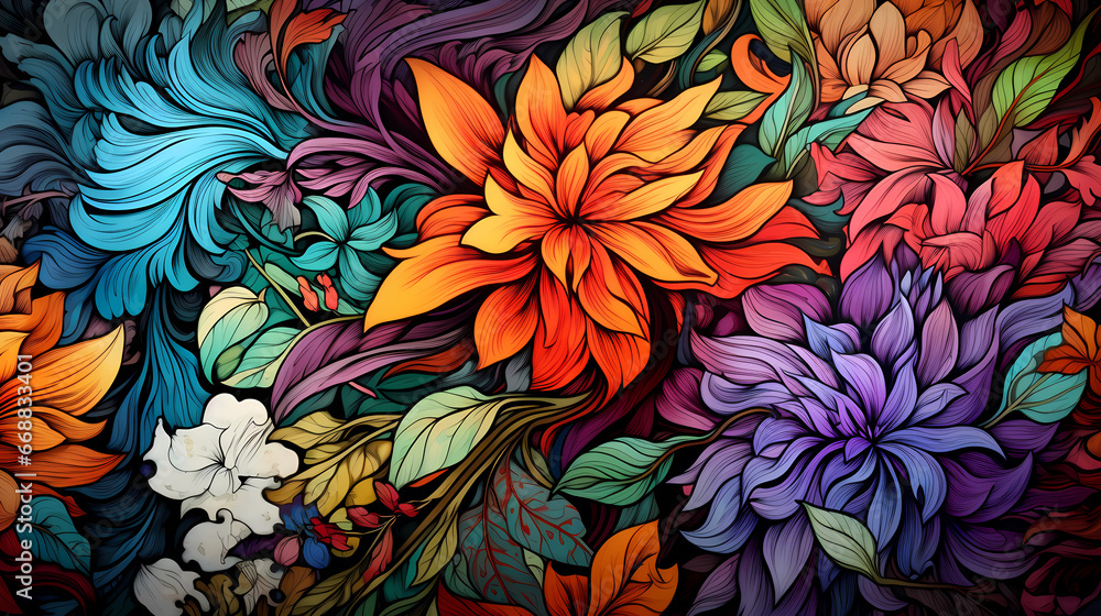 Complex floral PPT background poster wallpaper web page Complex floral PPT background poster wallpaper web page