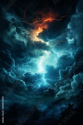 lightning and clouds