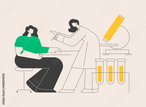 Blood testing abstract concept vector illustration.