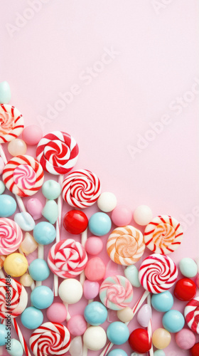Colorful candies in the shape of heart.