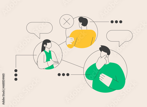 Social Interaction Skills abstract concept vector illustration.