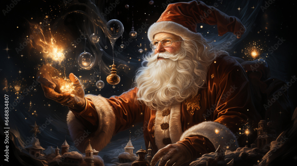 christmas decoration with santa claus wallpaper