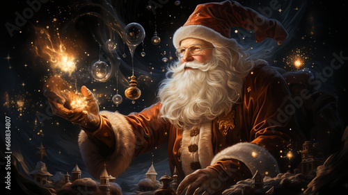 christmas decoration with santa claus wallpaper
