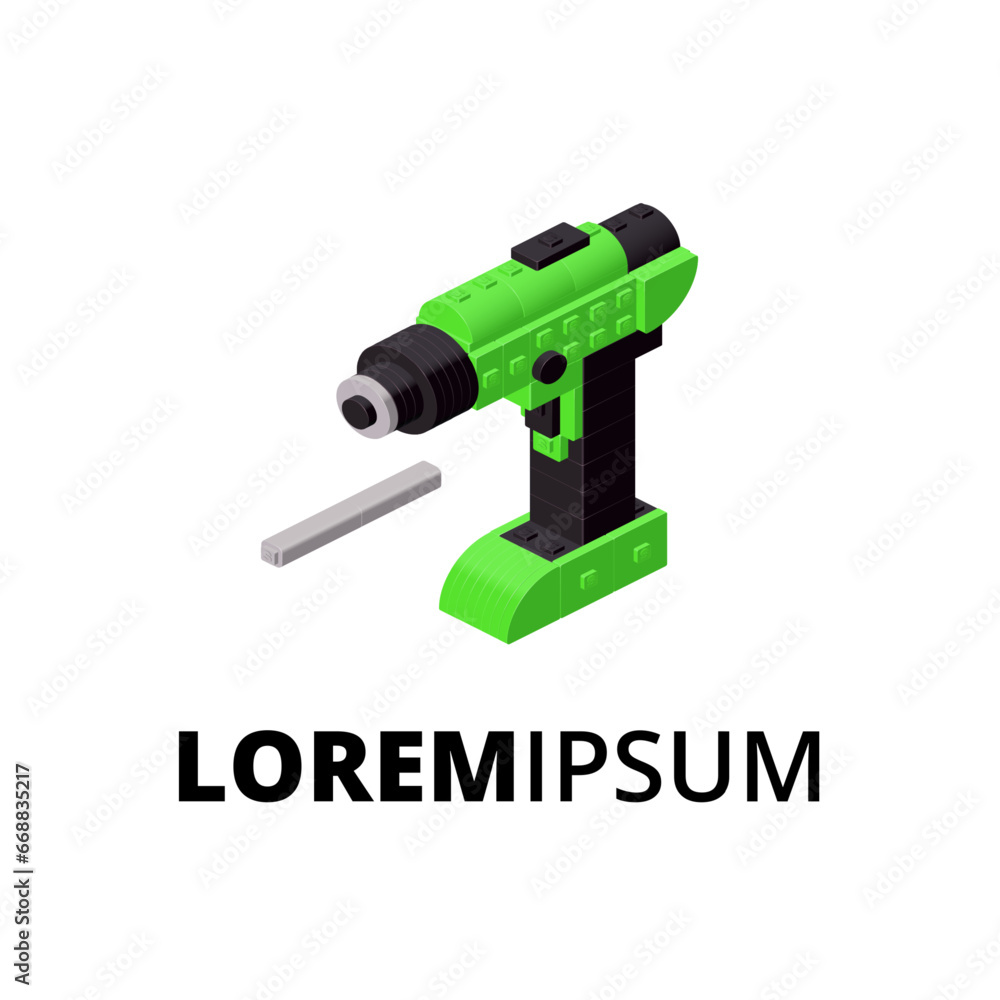 Logo with screwdriver for print and design. Vector illustration. Logo with screwdriver for print and design. Vector illustration.