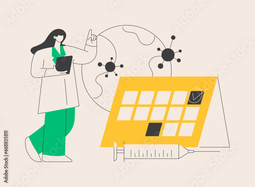 Immunization schedule abstract concept vector illustration.