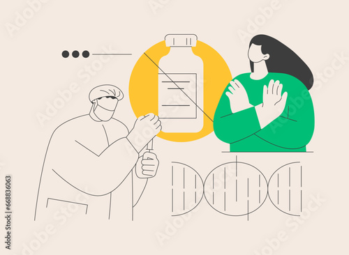 Refusal of vaccination abstract concept vector illustration.